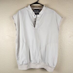 Zero Restriction Pullover Windbreaker Golf Vest Jacket Mens Large Tan Beige